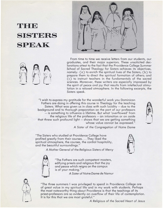 Collection of quotes from sisters at Providence College.