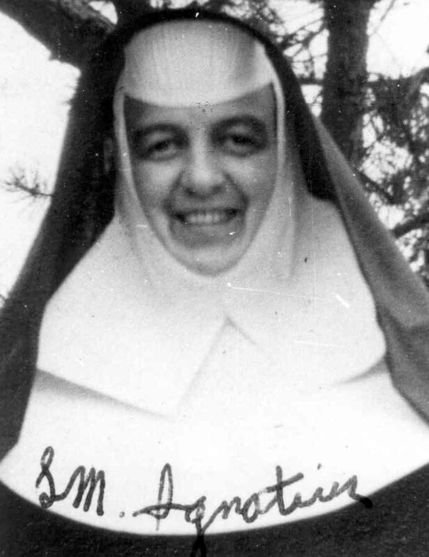 Black and white portrait of Sister Mary Ignatious Hines.