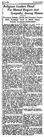Newspaper article from May 6, 1932 titled "Religious Leaders Plead For Mutual Respect And Sympathy Among Masses," reporting on an interfaith seminar at Rhode Island College of Education.