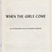 The cover of a book which reads 'When the Girls Come an interview with Father Lennon.'