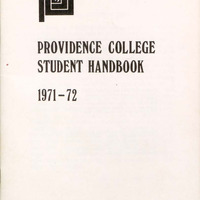 Providence College Student Handbook from 1971 to 1972 with a Providence College logo on the front cover.